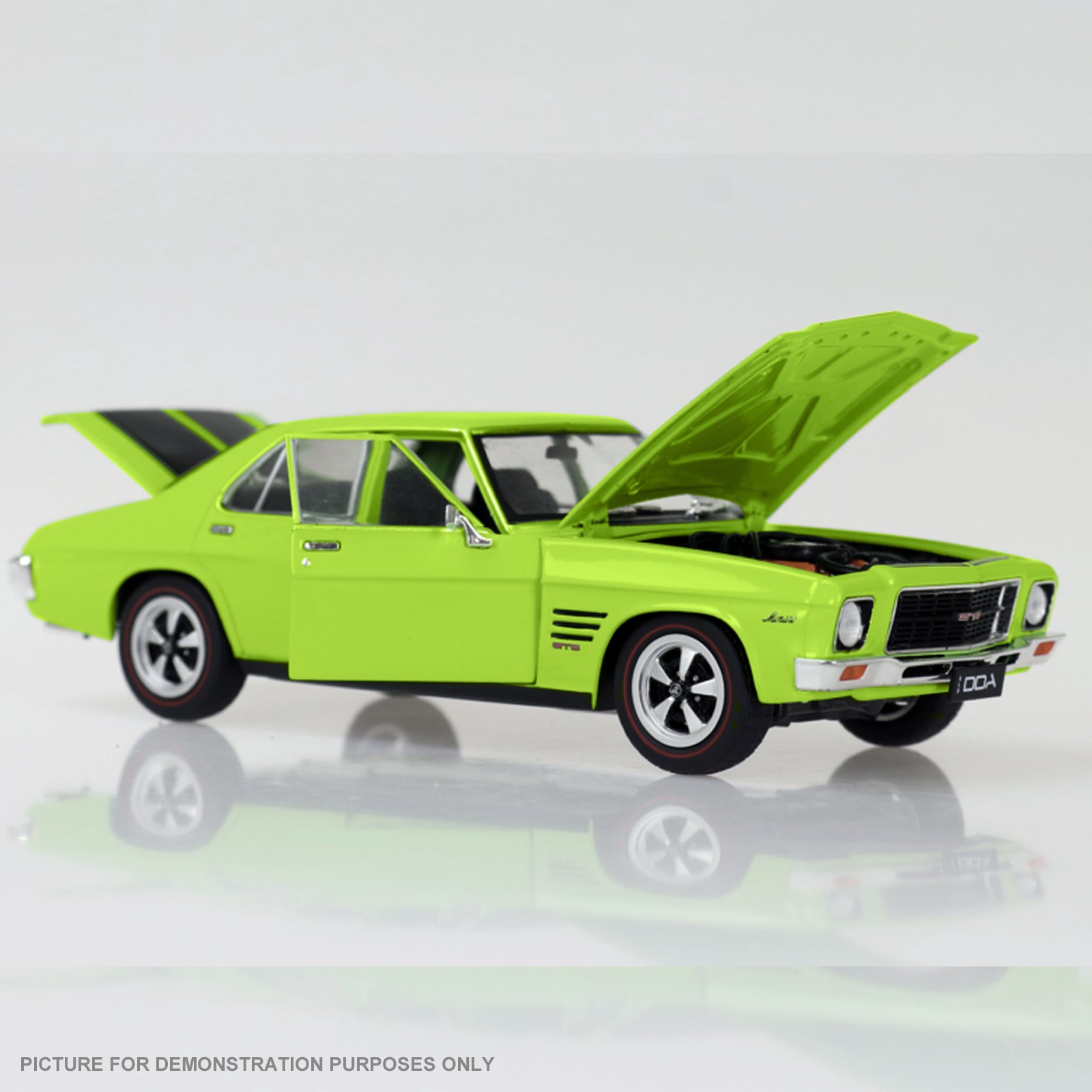 DDA 1:24 Lime Green HQ Holden GTS 4 Door Monaro Fully Detailed Opening Doors, Bonnet and Boot